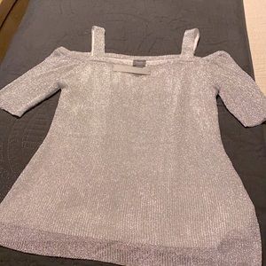 NWT, Chicos, travelers silver cold shoulder